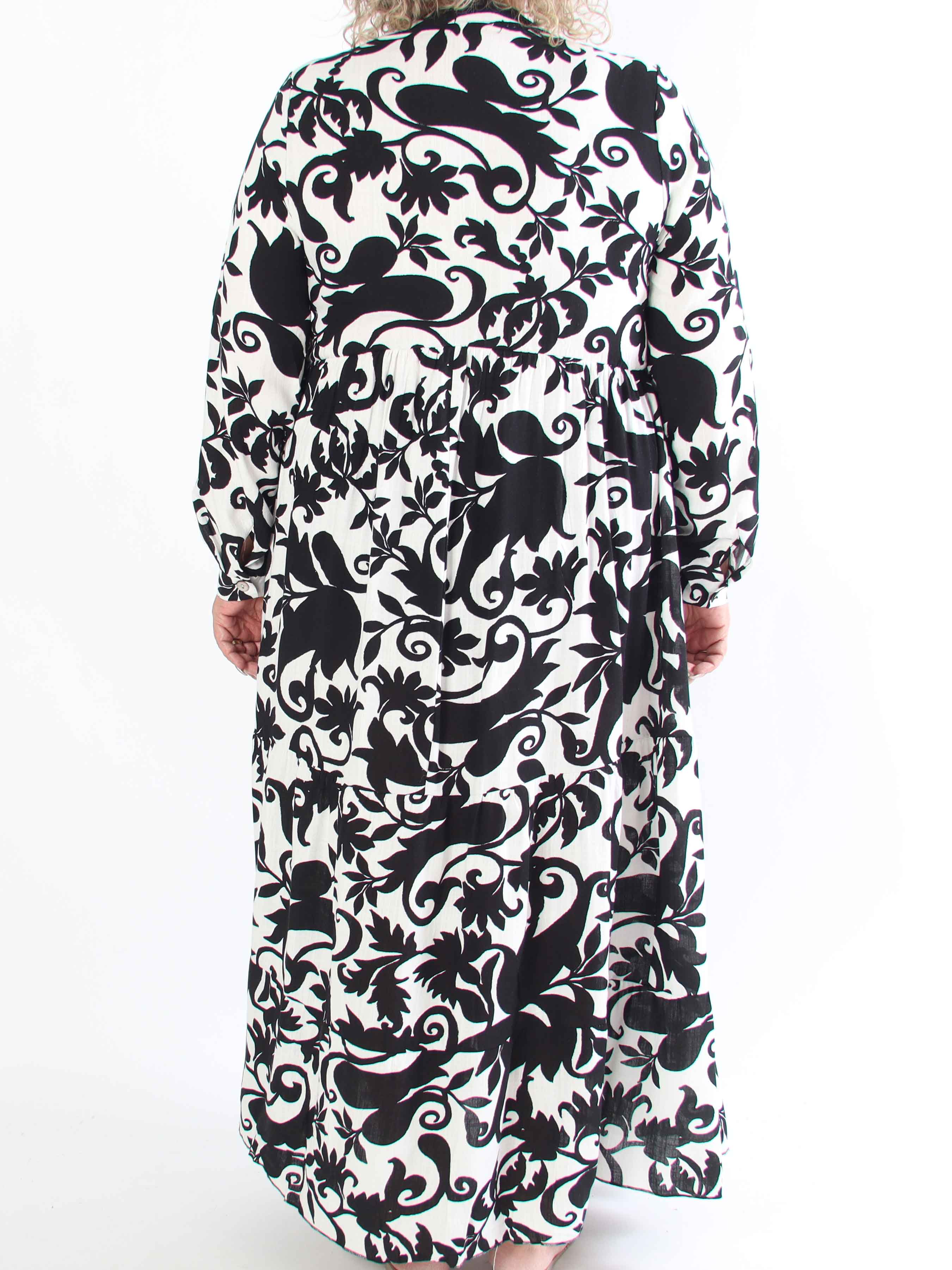 Tasha - Plus size sommerkjole i viskose med blomsterprint